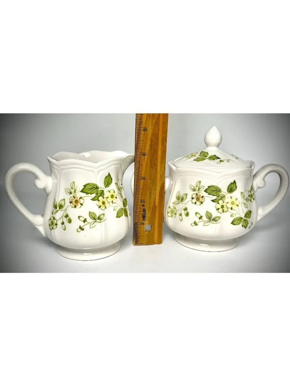 Vintage Sears Petite Flora Cream Sugar Set 70s Kitchen Decor Bowl w/ Lid MCM